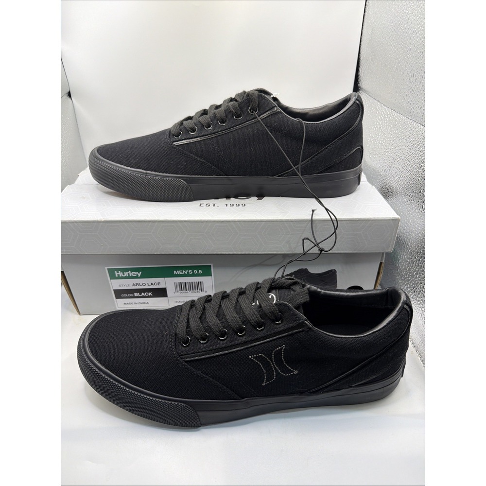 Hurley Arlo Men's Size 9.5 Canvas Lace-up Shoes, Black. New